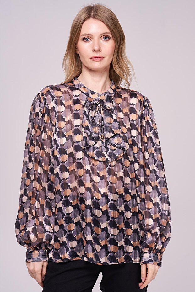 Şifon-Simli Bluz - 1