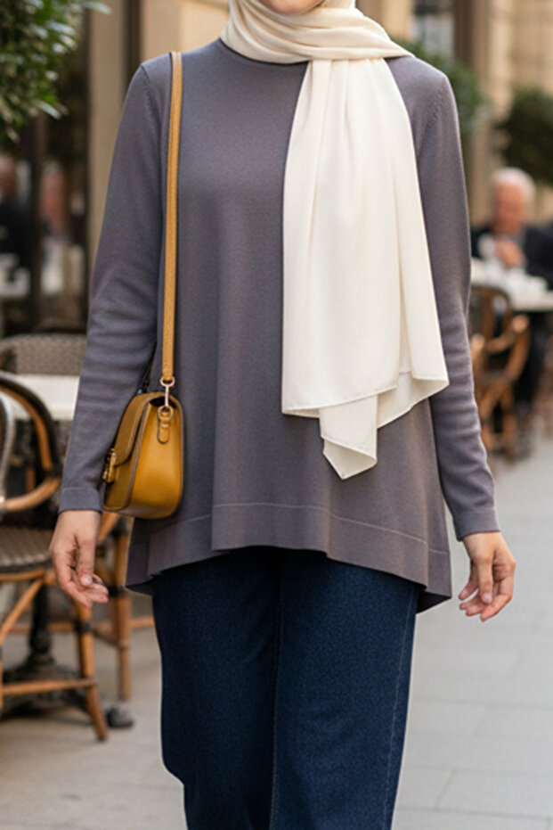 Basic Triko Tunik 902 Antrasit - 4