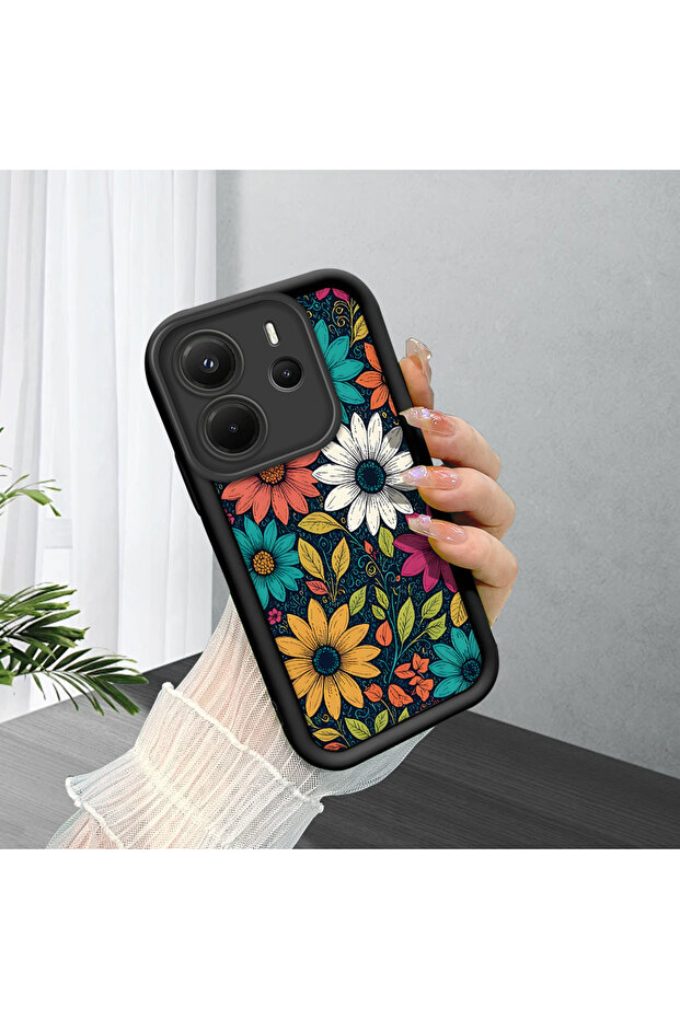 حافظة هاتف من السيليكون الناعم الرقيق بنمط أسود متوافقة مع هاتف Redmi Note 14 - 1