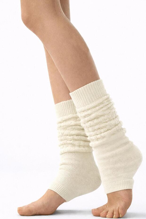 جوارب طويلة مرنة فوق الركبة بدون أصابع مصنوعة من القطن الأساسي - 7