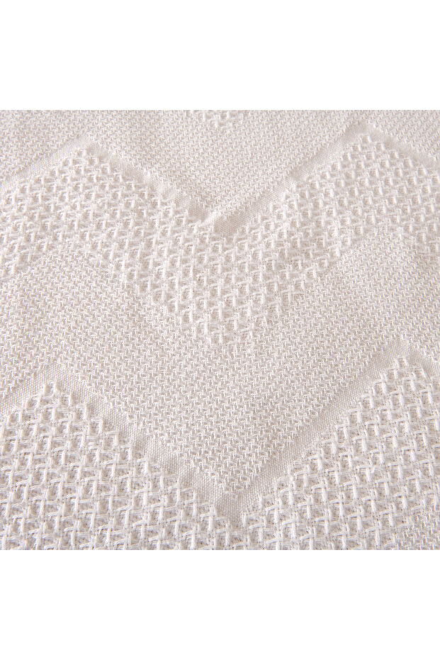 طقم غطاء سرير مزدوج ناعم ولامع - أبيض - 3