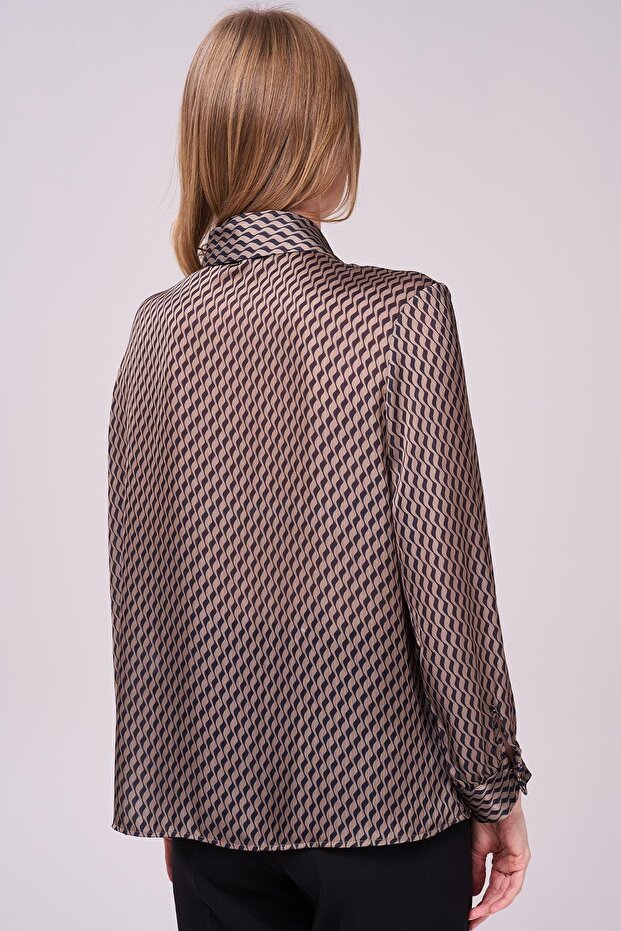 Şifon Gömlek-Kravatlı Bluz - 5