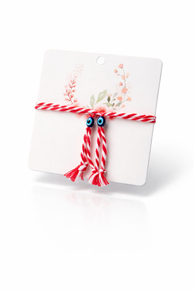 Lucky Bracelet - Set of 2 - Martenitsa with Evil Eye Beads
