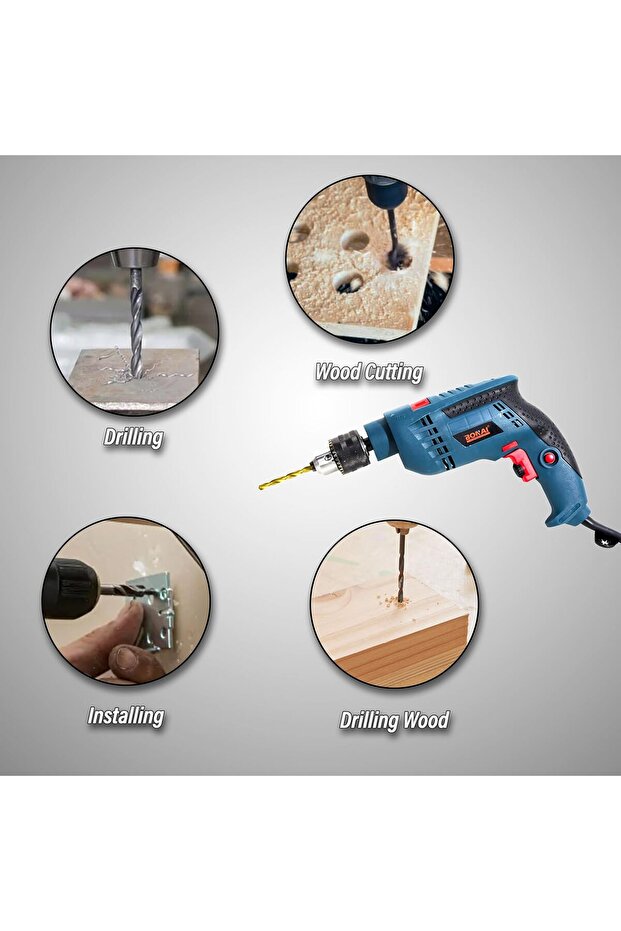 Electric Impact Drill Machine with Multi-Function Accessories - 4