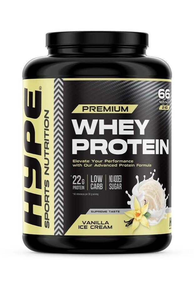 Whey Protein Powder VANILLA ICE CREAM | 2KG | 22g Protein, Low Sugar for Muscle Growth