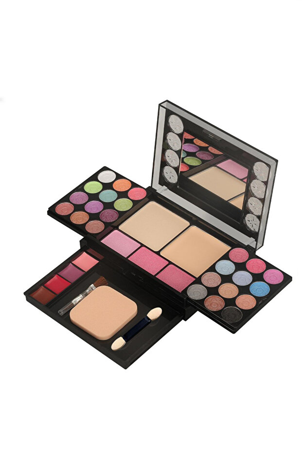 Makeup Kit with Eyeshadow Blush Powder Mirror Travel Makeup Mini Palette For Women's