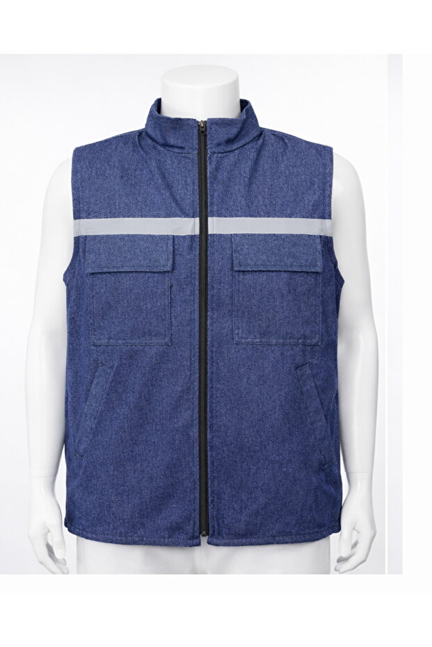 سترة عمل عاكسة للضوء من الدنيم - 1