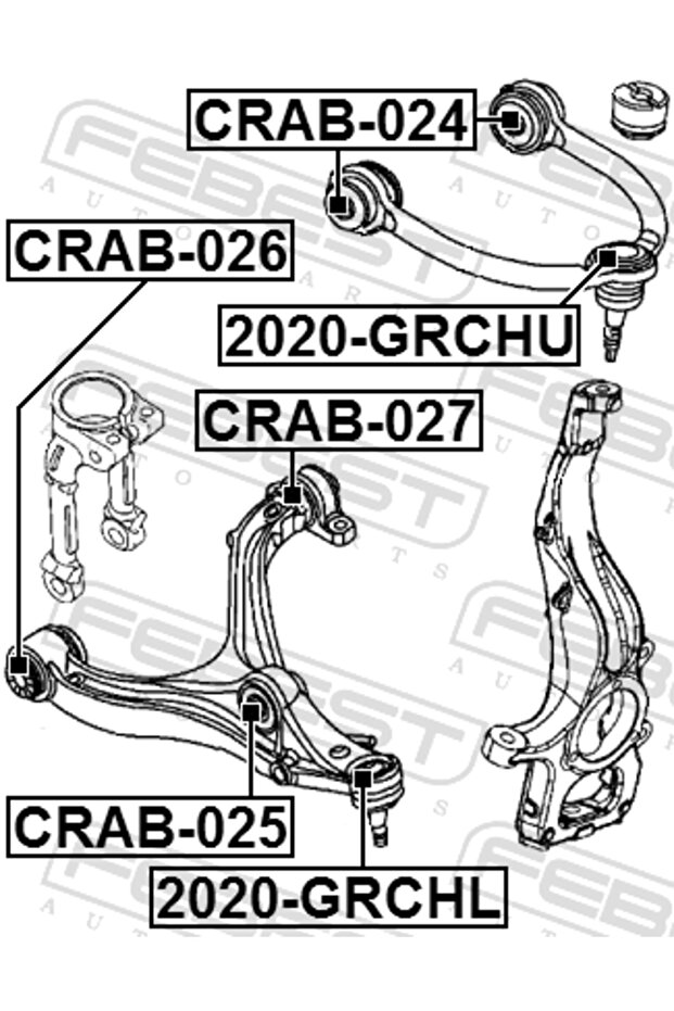 جلبة، ذراع التحكم السفلي الأمامي - CRAB-025 - 8
