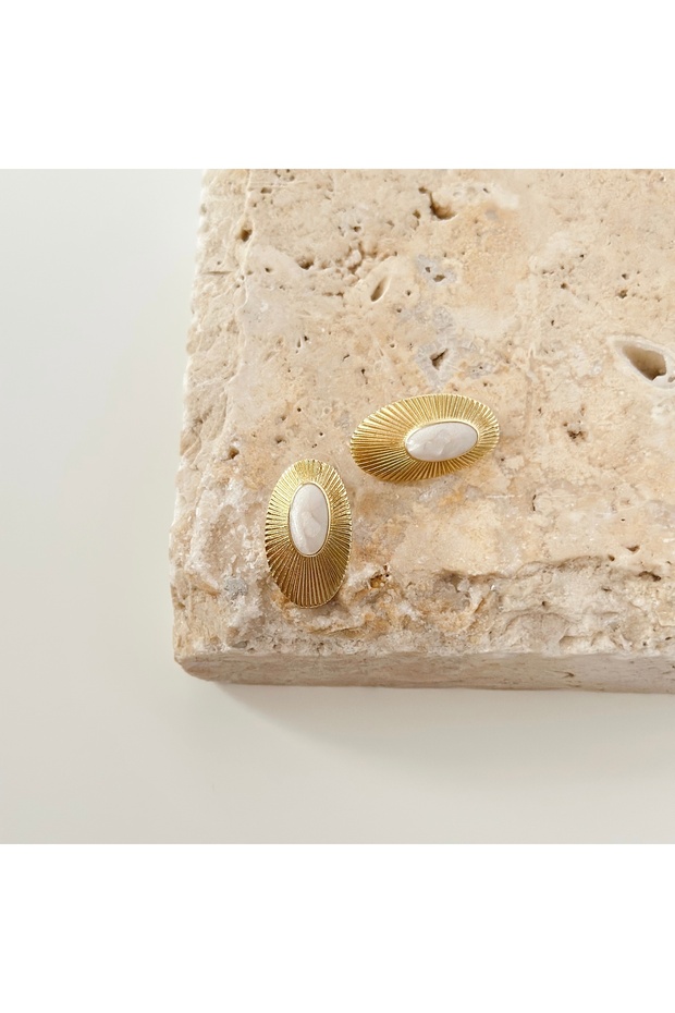 أقراط بتصميم أشعة الشمس - 1