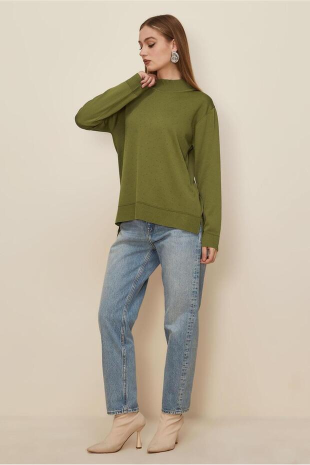 Stone Printed Knitwear Sweater 45881