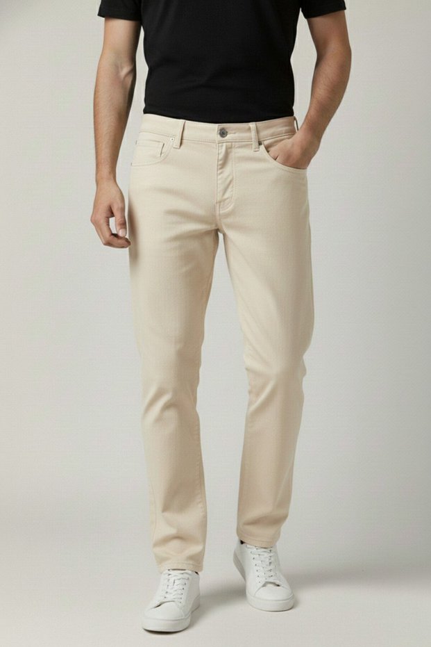 Men's Casual Regular Fit Gabardine Trousers