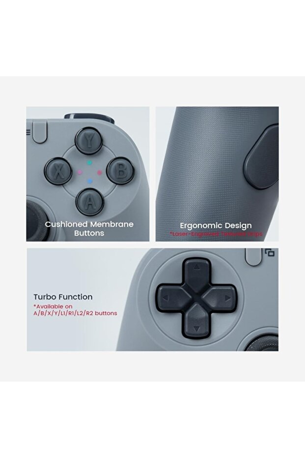 Tegenaria T3 Lite Kablolu Controller Retro Gri Switch, Windows PC, Steam , Android ,Ios - 3