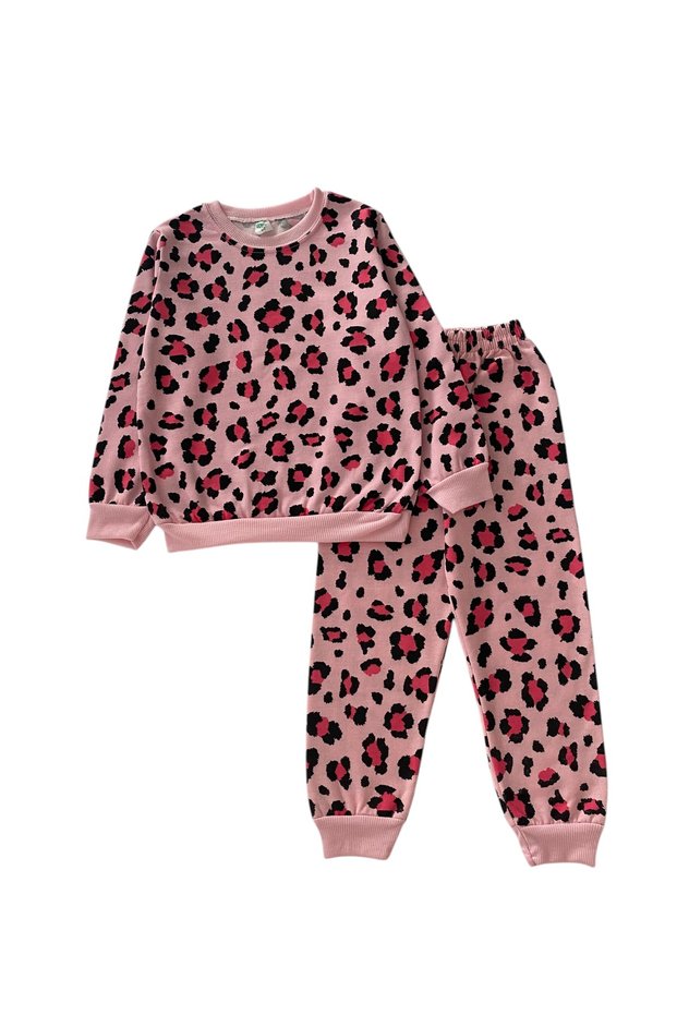 Girl's Cotton Pink Color Seasonal Pajama Set