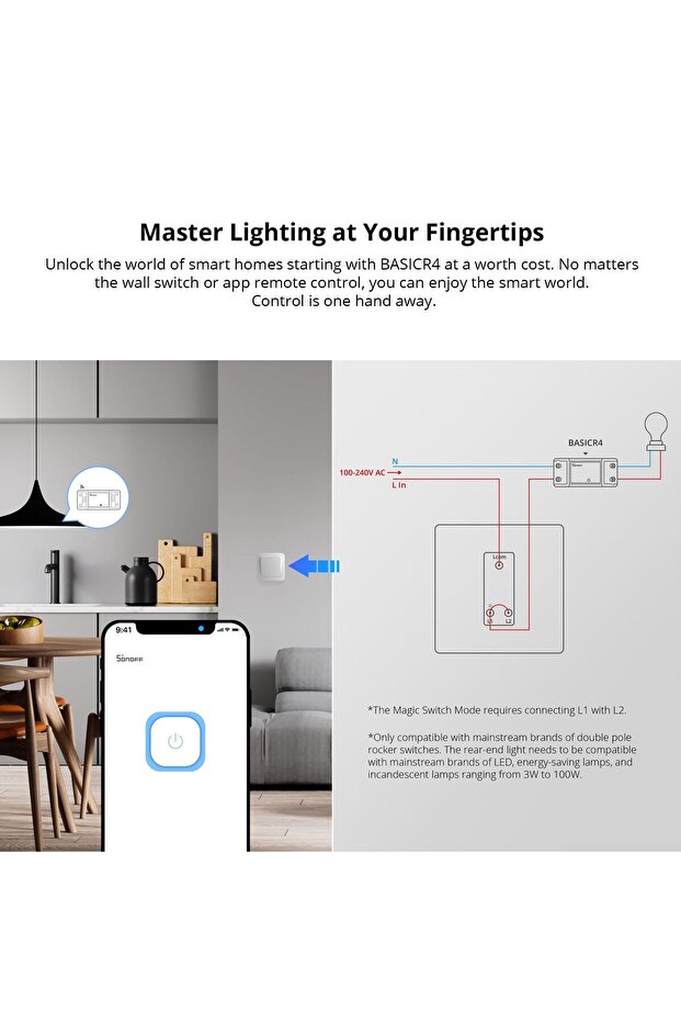 مفتاح ذكي بتقنية الواي فاي BASICR4 - 6