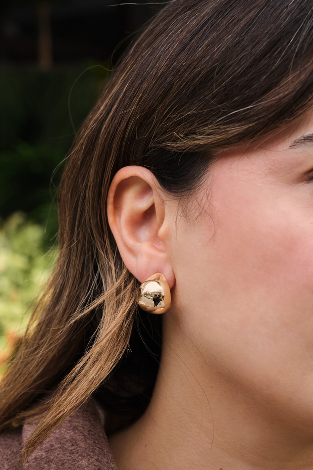 Vip Convex Earrings Steel Tip Metal Earrings 2cm