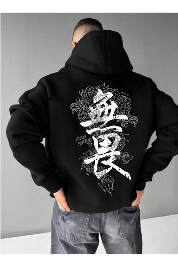 Oversized Sweatshirt Hoodie Dragon Unisex