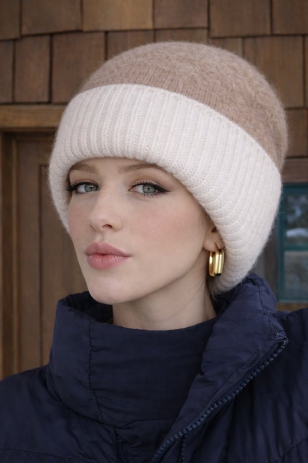 Double Color Thick Premium Mohair Beanie