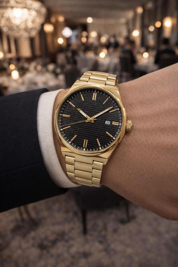 Çelik Kordon Takvimli Erkek Kol Saati - 1