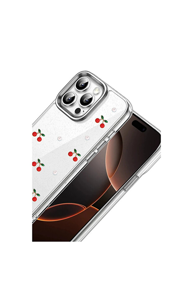 iPhone 14 Pro Max Compatible Case Transparent with Embossed Shiny Pattern Bow Cover Pattern 9 - 3