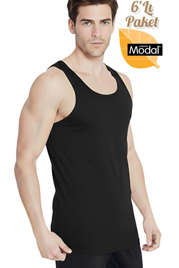 6-PACK Micro Modal قماش قابل للتمدد قميص داخلي فاخر للرجال OZT6-1006