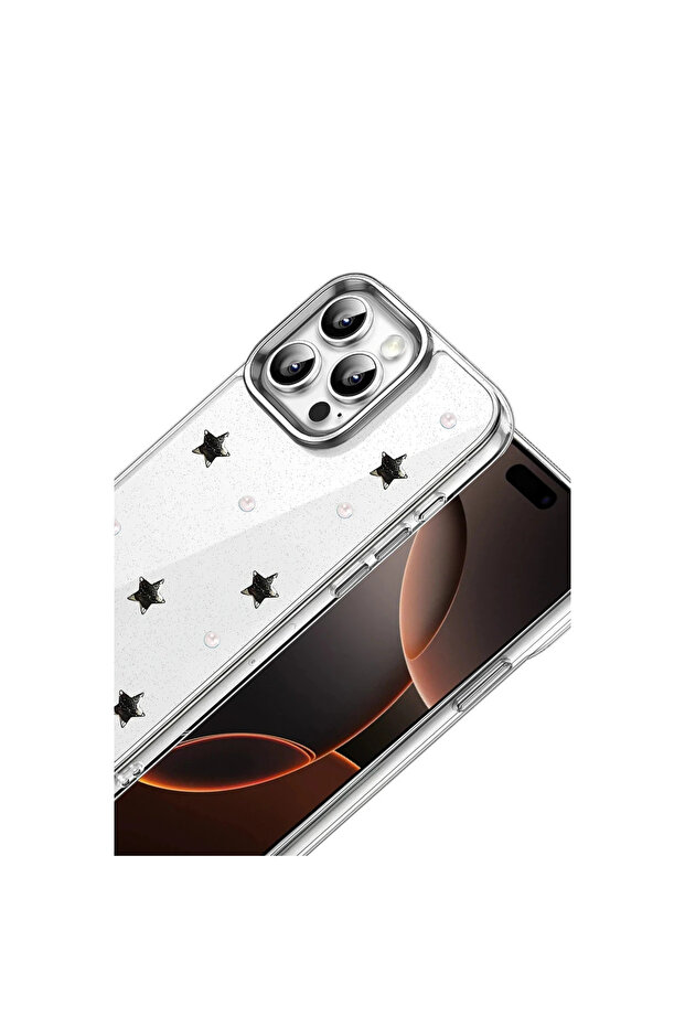 حافظة متوافقة مع هاتف iPhone 14 Pro Max، شفافة مع نقش لامع على شكل فيونكة، نمط غطاء رقم 7 - 3