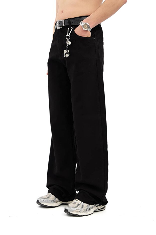 Basic Siyah Baggy Jean - 2