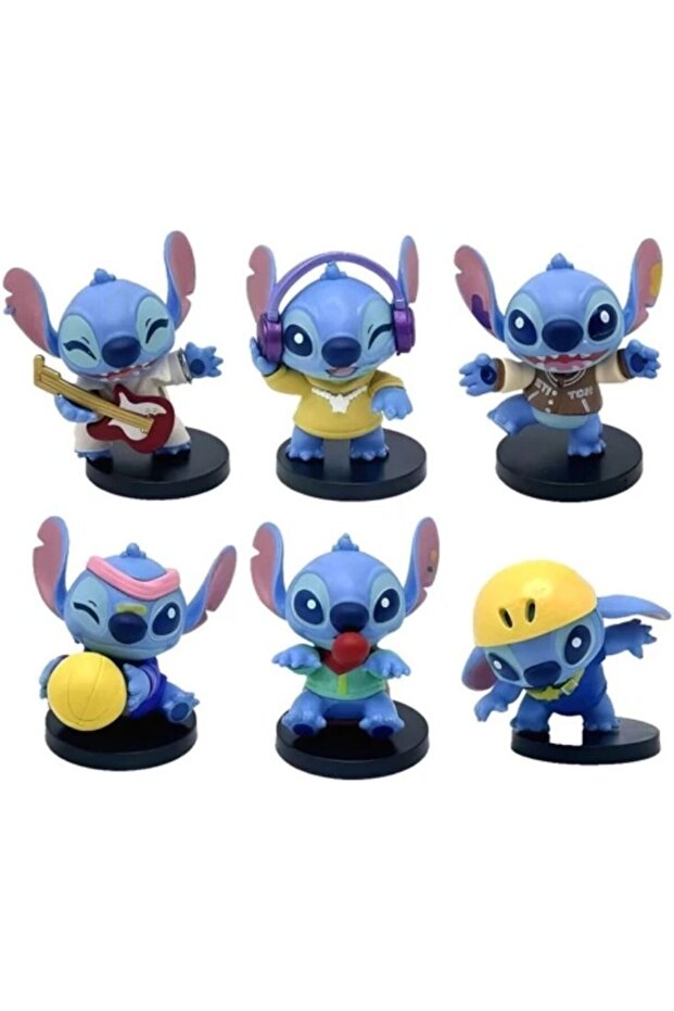 Stitch Pop Head Toys Figure Set Cartoon Characters Multi Pose Pack