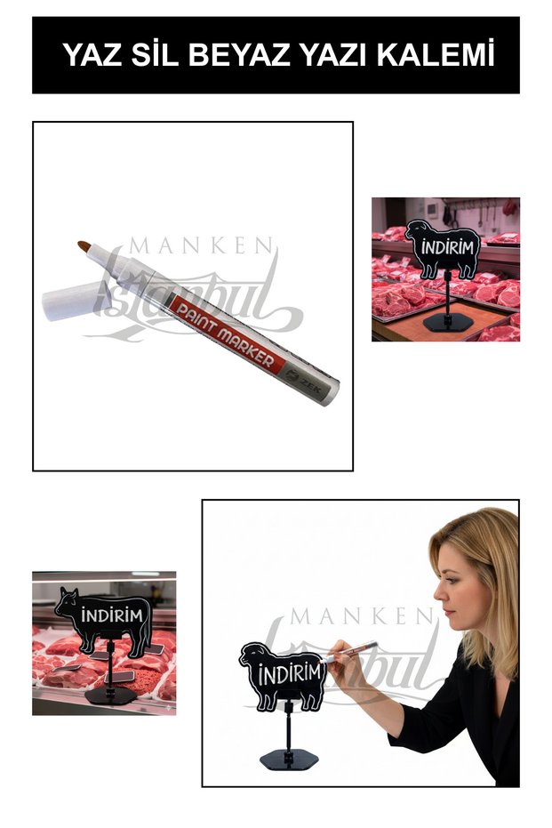 3 Pieces of Write-On and Erasable White Label Pens - White Write-Erase Pens for Price Tags