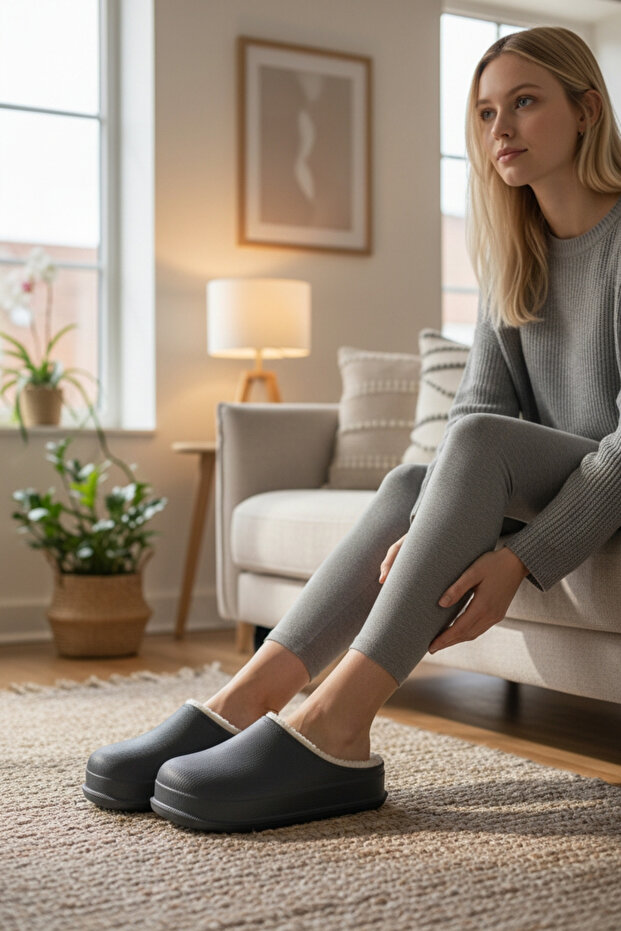 Konay P566 Woolen Crocs Slippers during the Winter