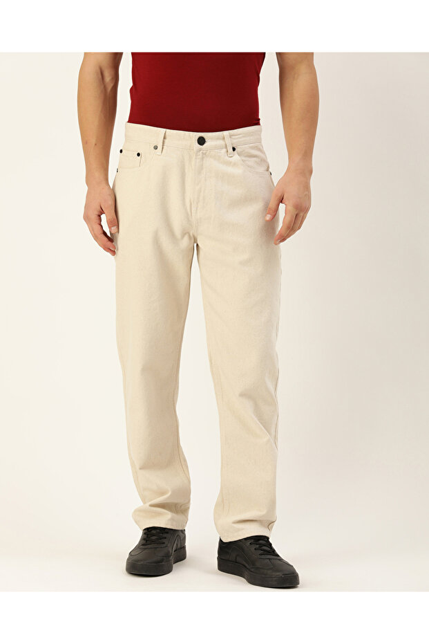 Men Pure Cotton Mid-Rise Straight Fit Jeans