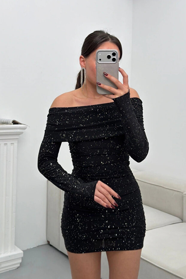 Madonna Yaka Simli Mini Elbise - 4