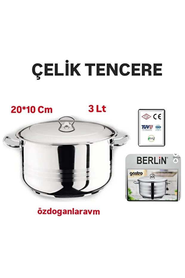 Berlin Gastro Steel Pot 20*10