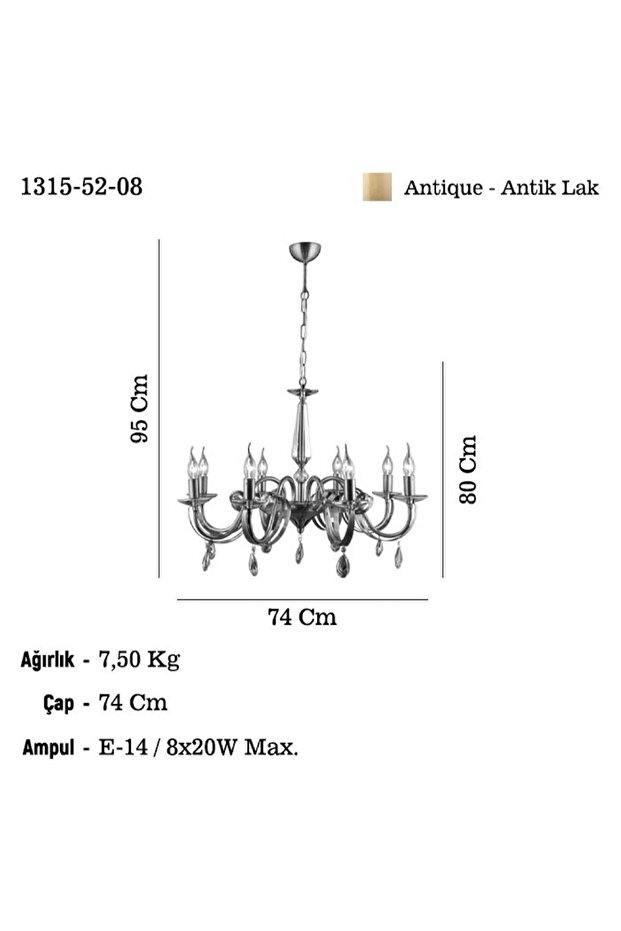 CASTRO 8'Lİ ESKİTME AVİZE - 2