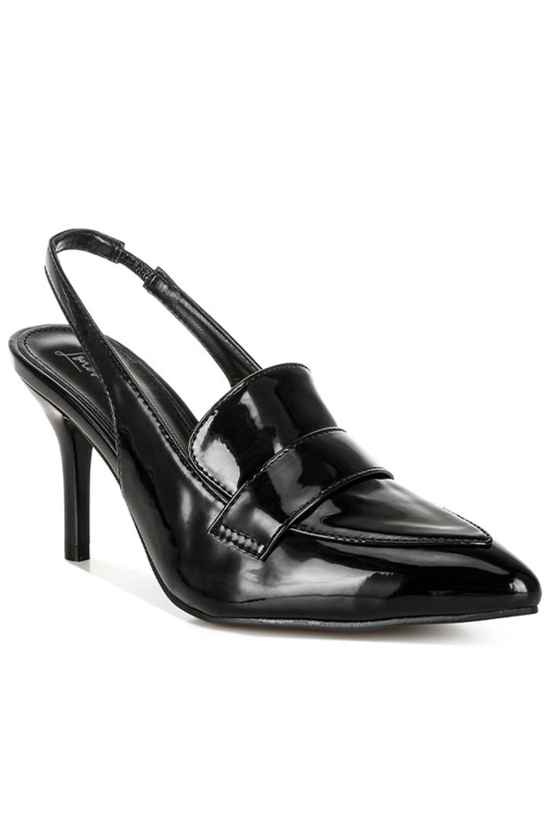 Women Slingback Loafer Sandals in Black