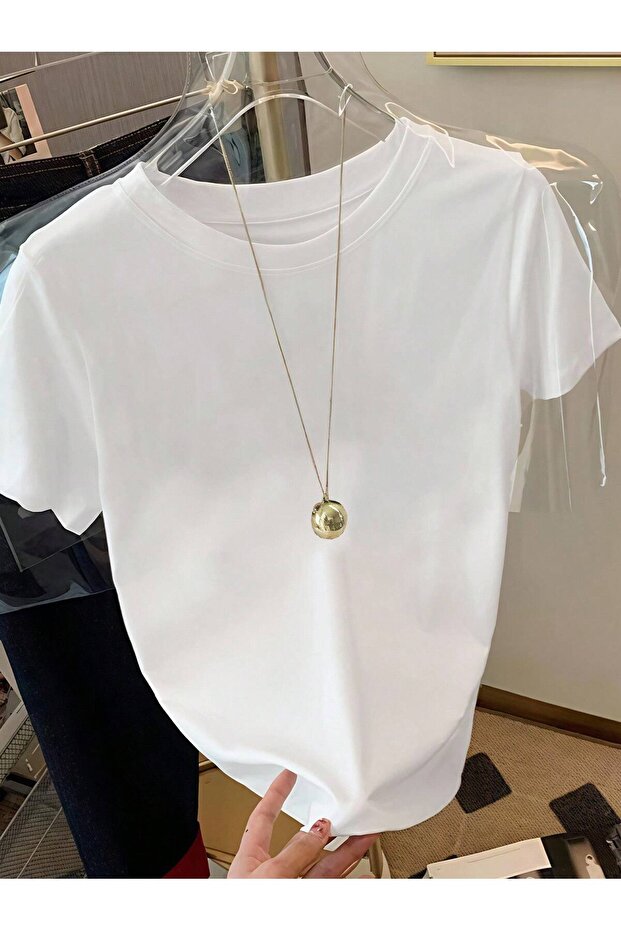 Bisiklet Yaka Basic Tişört - 1