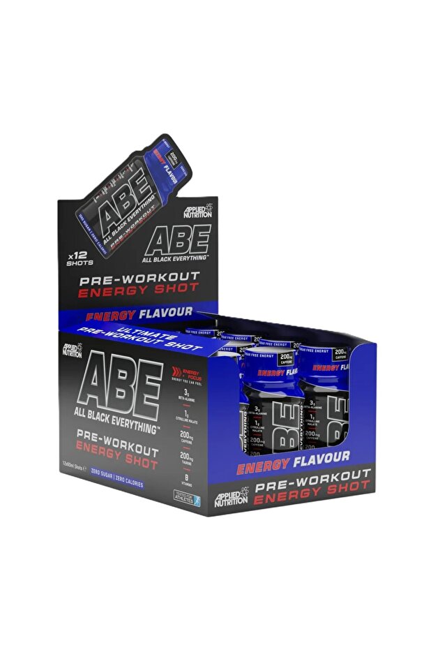 مكمل غذائي ABE Ultimate Pre Workout Shot، بنكهة الطاقة، عبوة من 12 جرعة