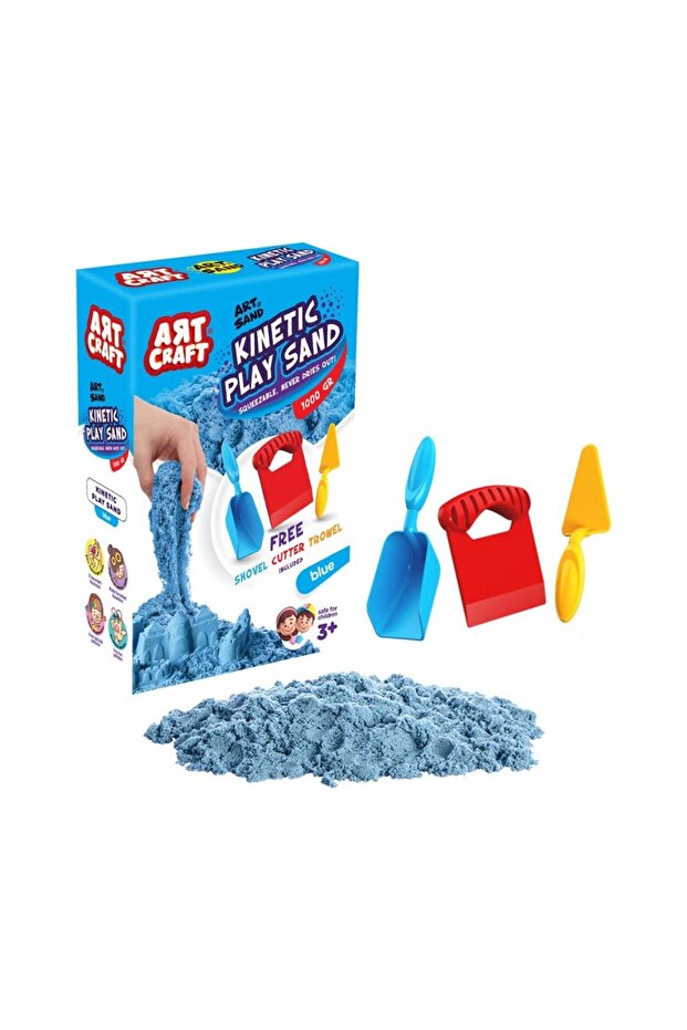 03691 Blue Kinetic Play Sand with Accessories 1000 Gr