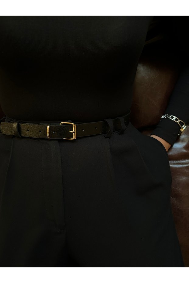 Classic Gold Buckle Model Women's Belt Waist Belt Coat Belt Dress Belt Trouser Belt