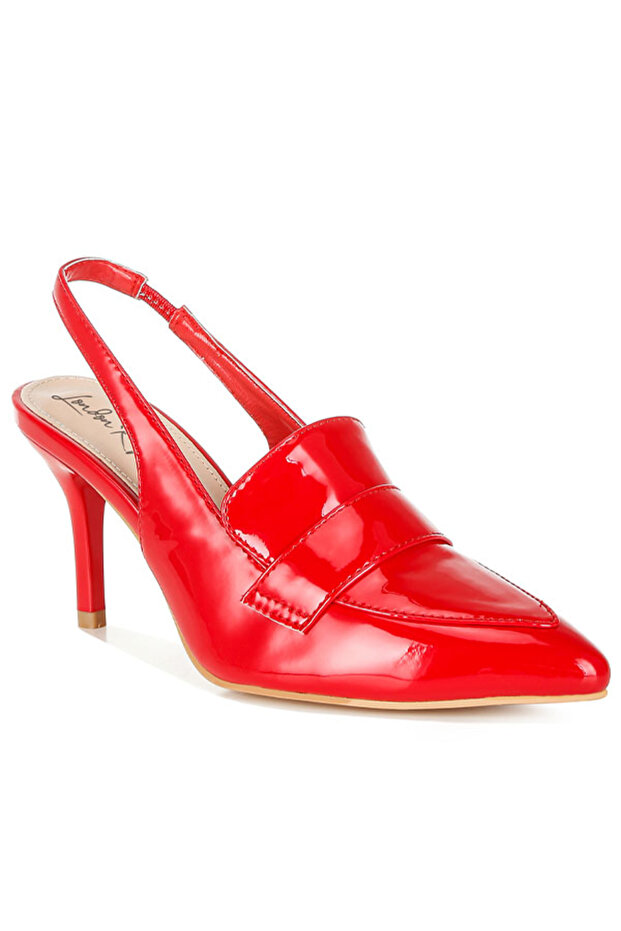 Women Slingback Loafer Sandals in Red