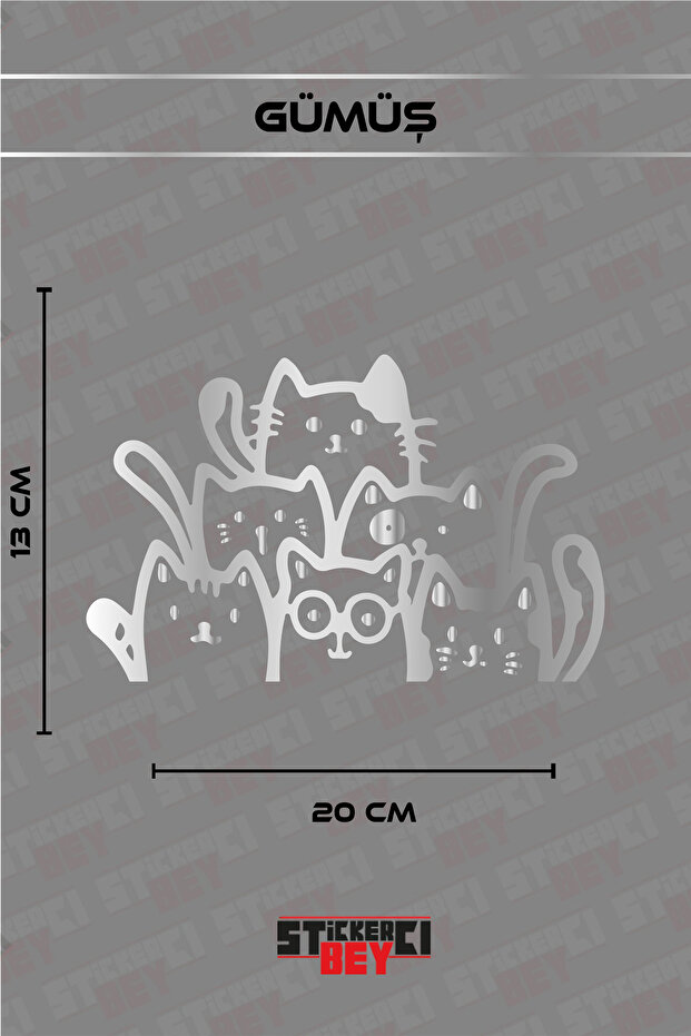 Six Cats Visual Motorcycle Laptop Helmet Car Sticker Decal (Foil Cut)