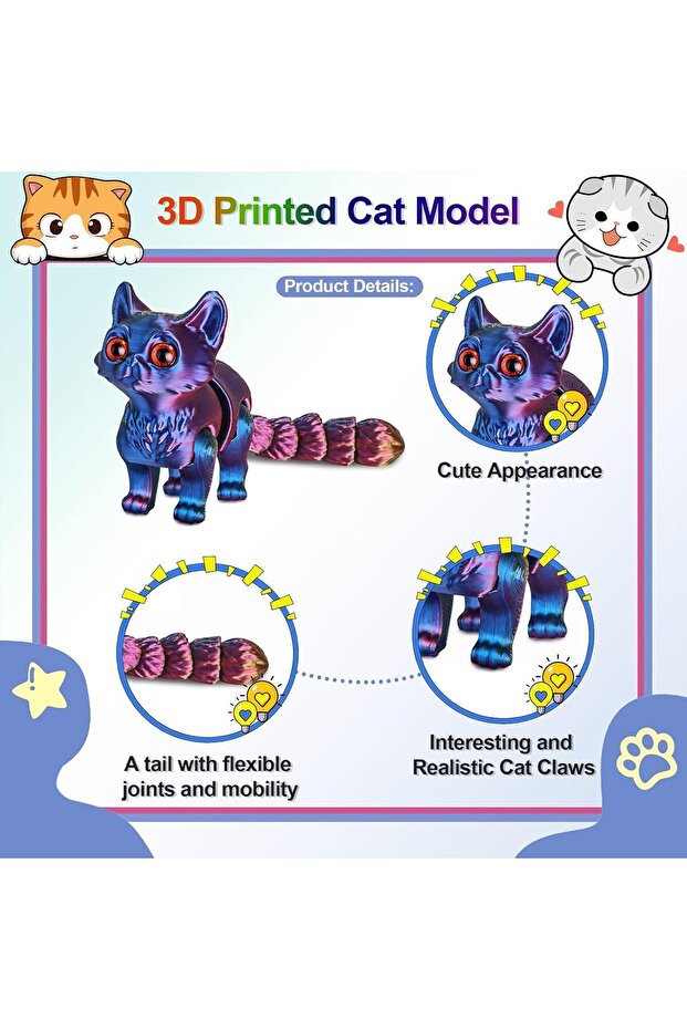 لعبة قطط مطبوع ثلاثية الأبعاد - 1