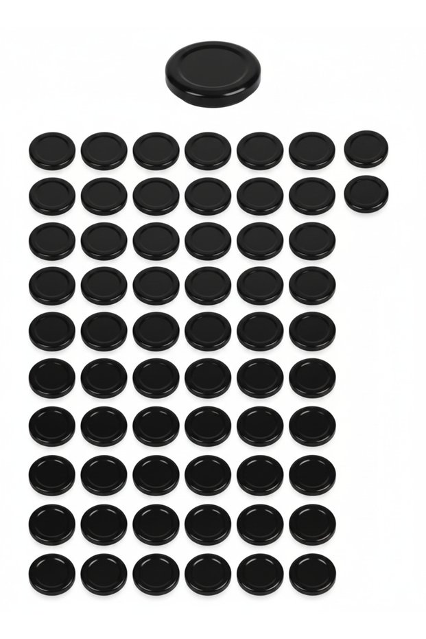 50 Pieces Black Jar Lids – 38mm (Compatible with 250 ml Jars)