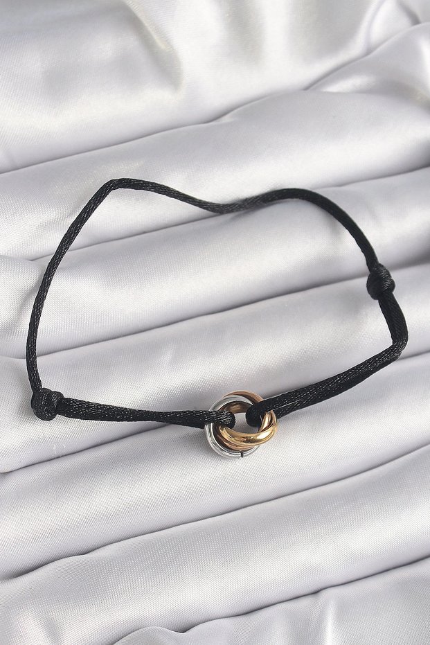 Black Rk Stringed Elevator Mix Rk Steel Ring Model Women's Bracelet