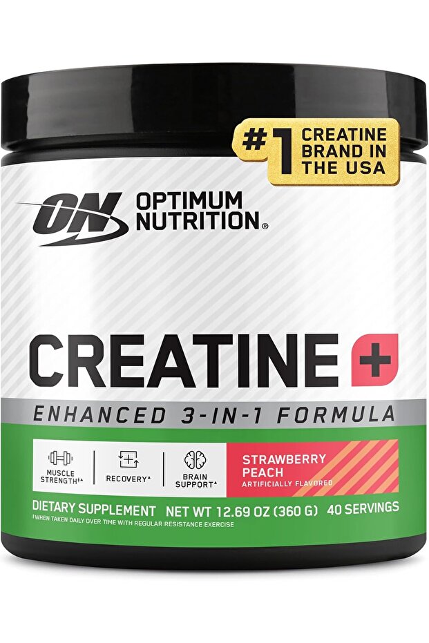 Creatine Monohydrate Plus Powder, Strawberry Peach, 360g, 40 Servings