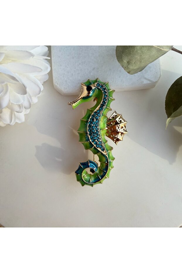 Yeşil Denizatı Broş - 1