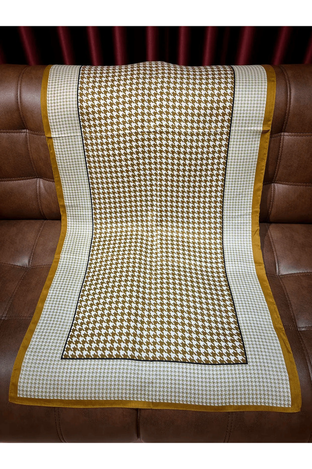 Houndstooth Wool Cotton Shawl