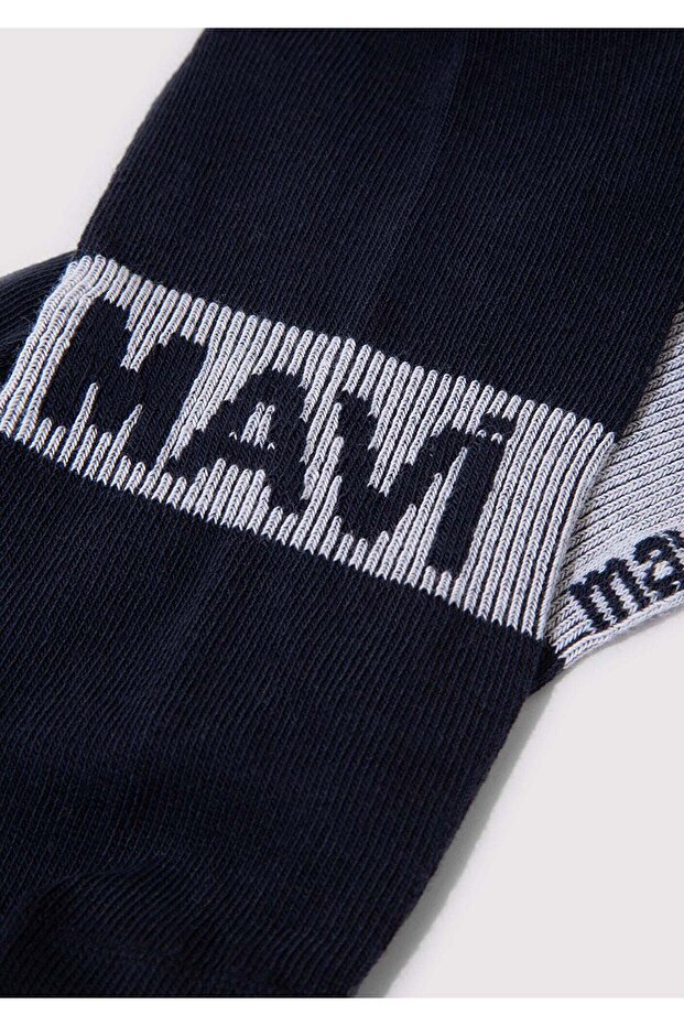 6'lı Logo Baskılı Patik Çorap - 3