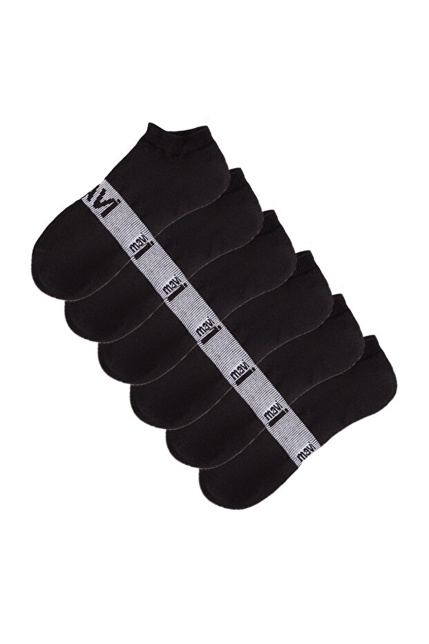 6'lı Logo Baskılı Patik Çorap - 1