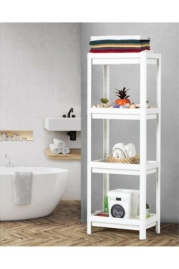 Ghn White Rectangular Shelf Unit Plastic (5047)