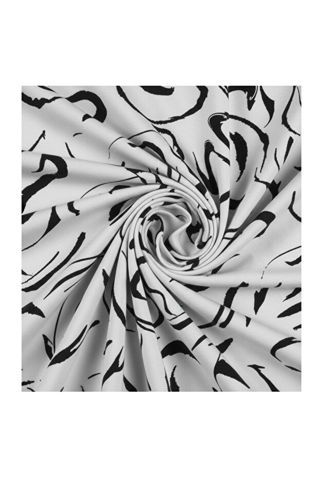 Black and White Geometric Patterned Digital Printed Upholstery Sofa Fabric, Throw Pillow, Cushion Fabric